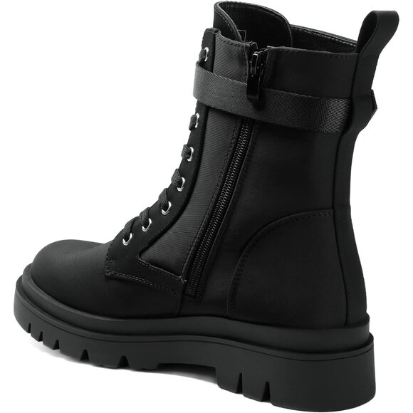 Women's Combat Platform Boots Nylon Splash-Resistant Ankle Shoes Size 7 - Picture 4 of 6